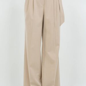 Whiteroom+Cactus - STRAIGHT LEG WOVEN TROUSERS WITH SELF BELT - TAN