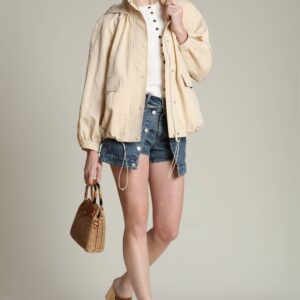 Avec Les Filles - Nylon Balloon Sleeve Windbreaker- London Tan