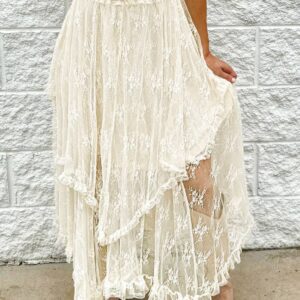 Urban Hyena- Romance Cascading Tiered High Waist Maxi Skirt