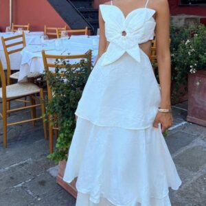 UHD Backless Corset Gown Floral Applique