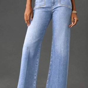UHD Loose Straight Leg Cropped High Waist Jeans