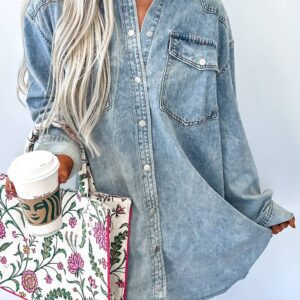 Urban Hyena- Raw Hem Denim Loose Shirt Dress