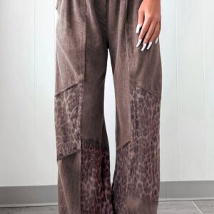 Urban Hyena-  Mineral Wash Leopard Patchwork Loose Pants